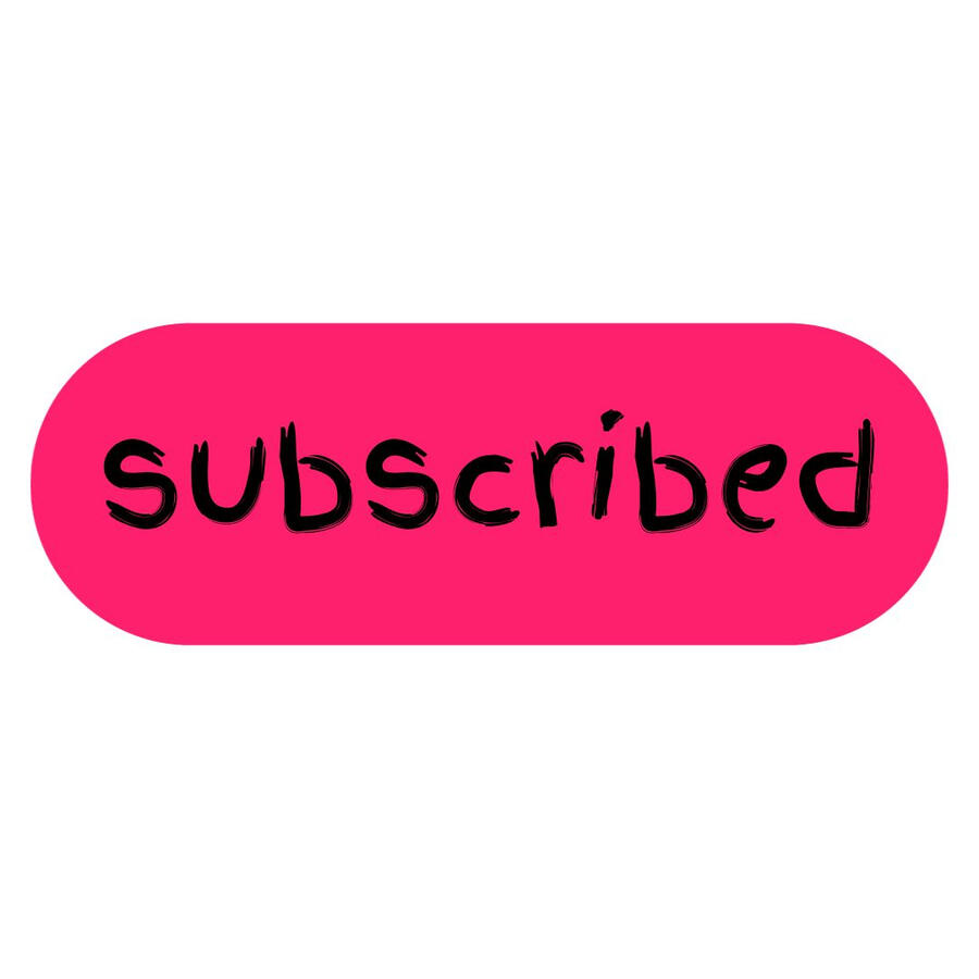subscribed red bubble with subscribed in black text